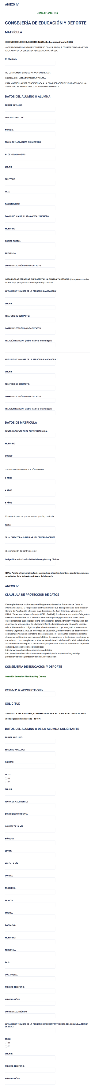INFANTIL_Matrícula Plan De Apertura Bonificaciones Form Template