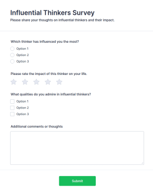 Influential Thinkers Survey Form Template