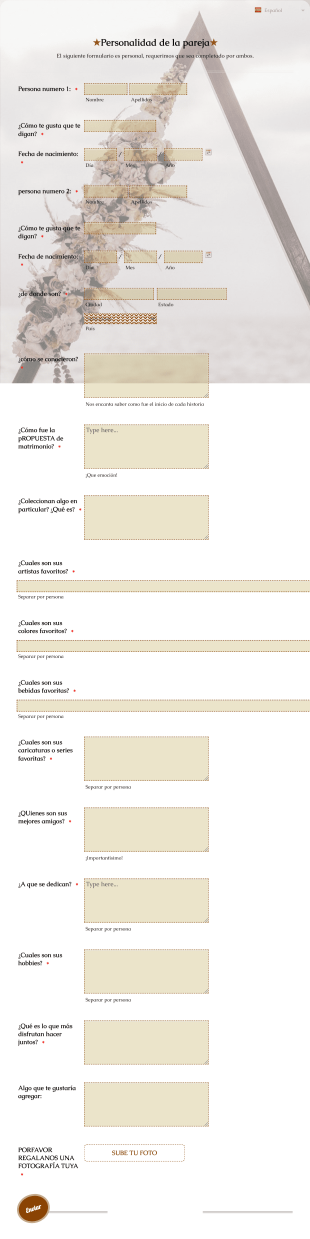 Información De Nuestras Parejas