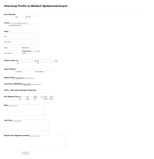 Informacje Profilu Na Mediach Społecznościowych Form Template