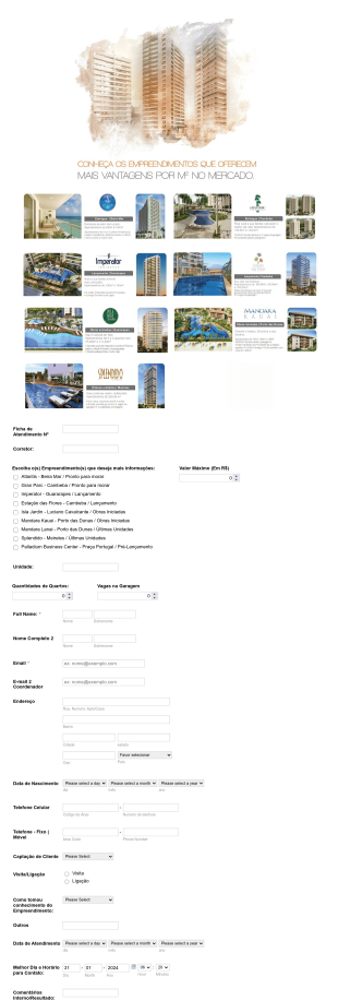 Informações Empreendimentos Imobiliários Form Template