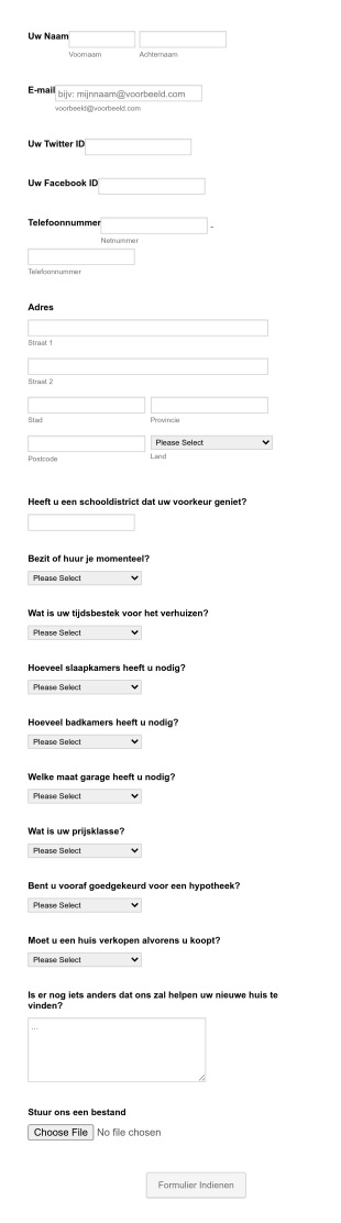Informatieformulier Voor Kopers Huizen Kopers