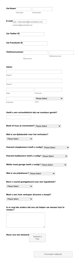 Informatieformulier Voor Kopers Huizen Kopers