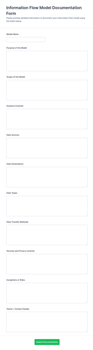Information Flow Model Documentation Form Template