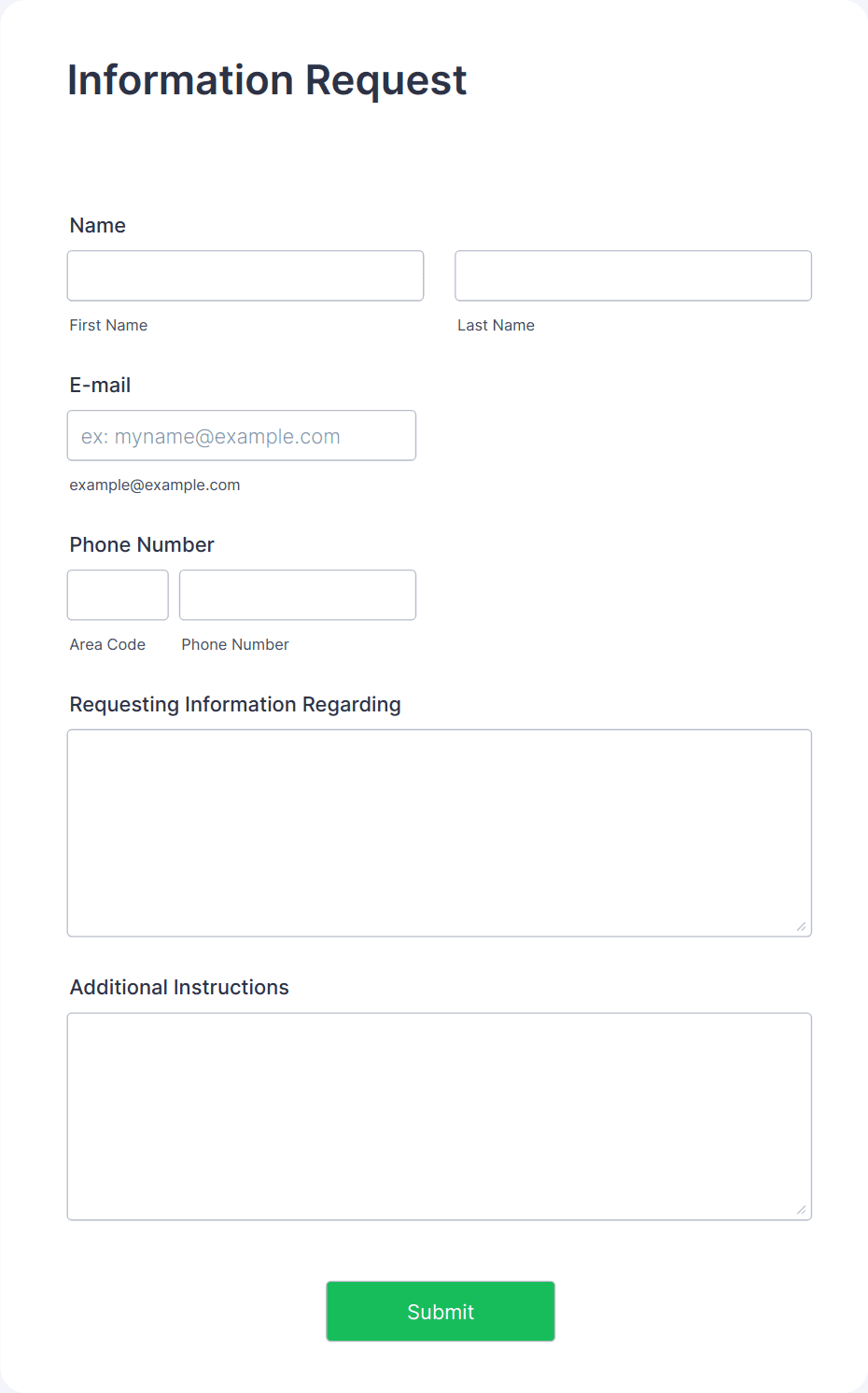 Information Request Form Template | Jotform