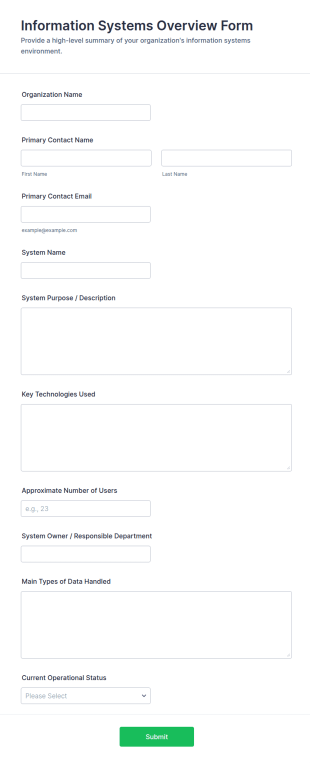 Information Systems Overview Form Template