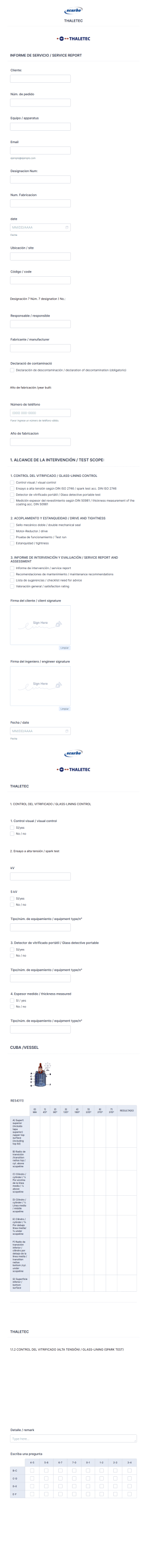 Informe De Servicio /Service Report Form Template