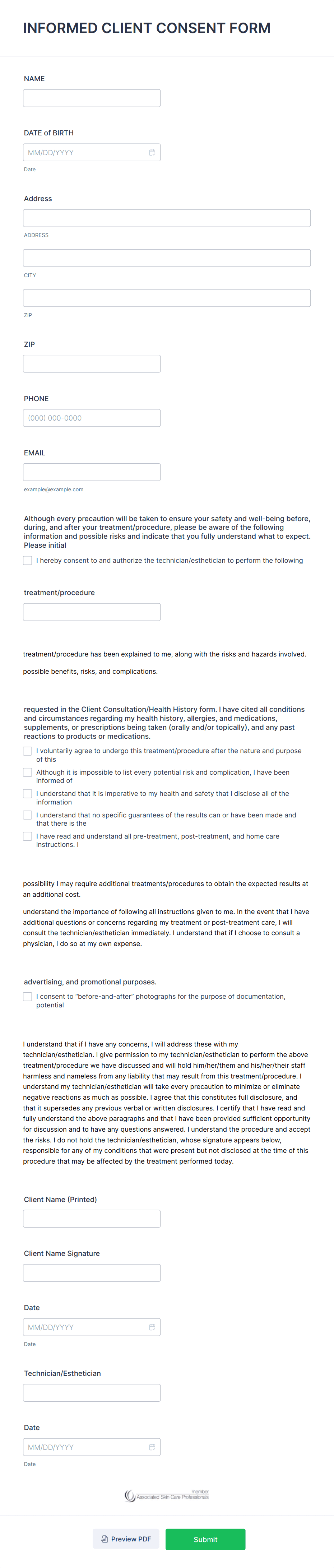 Informed Client Consent Form Template | Jotform
