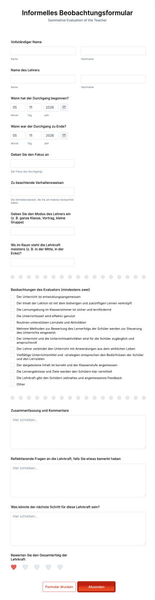 Informelles Beobachtungsformular