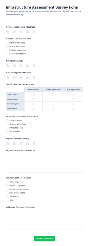 Infrastructure Assessment Survey Form Template