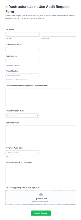 Infrastructure Joint Use Audit Request Form Template