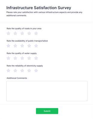 Infrastructure Satisfaction Survey Form Template