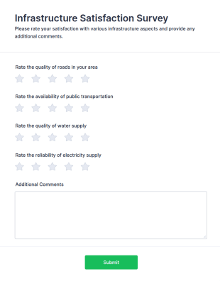 Infrastructure Satisfaction Survey Form Template