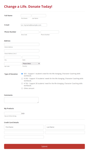 Donation Form Template