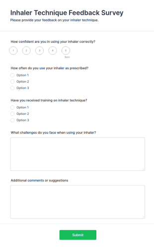 Inhaler Technique Feedback Survey Form Template