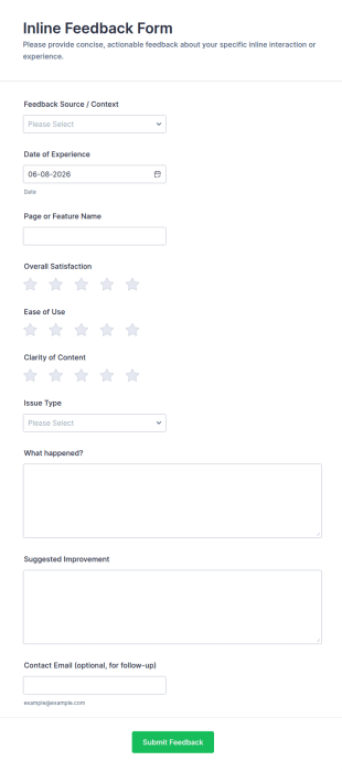Inline Feedback Form Template