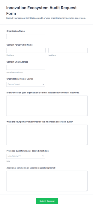 Innovation Ecosystem Audit Request Form Template