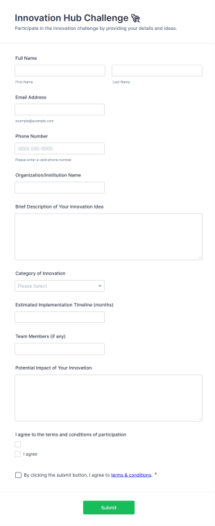 Innovation Hub Challenge 🚀 Form Template
