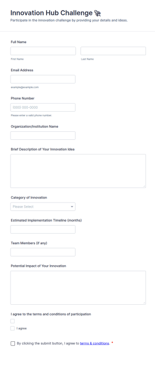 Innovation Hub Challenge 🚀 Form Template