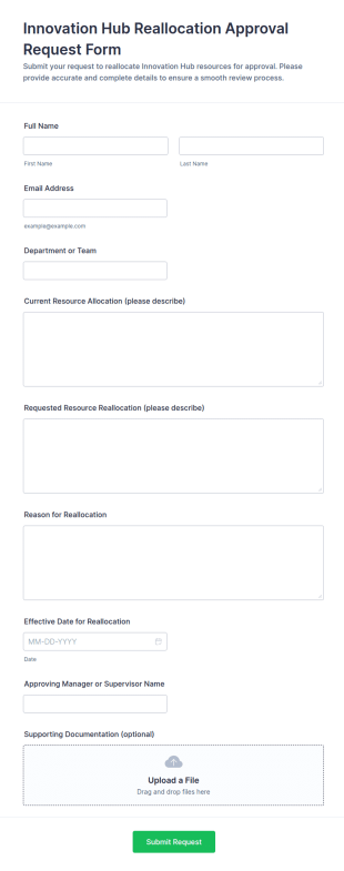Innovation Hub Reallocation Approval Request Form Template
