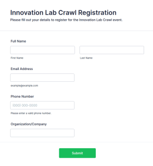 Innovation Lab Crawl Registration Form Template