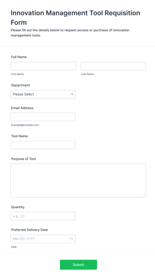 Innovation Management Tool Requisition Form Template