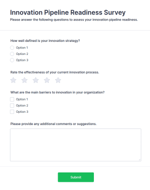 Innovation Pipeline Readiness Survey Form Template