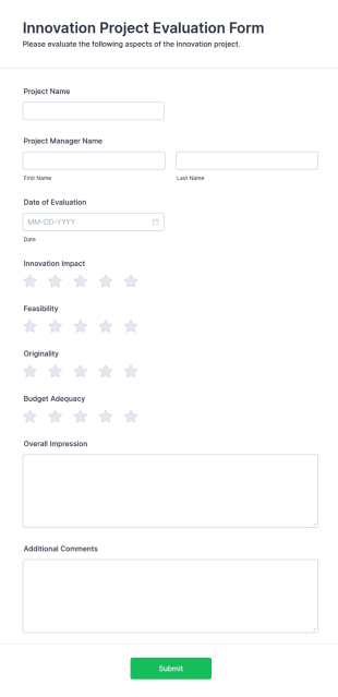Innovation Project Evaluation Form Template