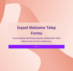 İnşaat Malzeme Talep Form Şablonu