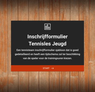 Jeugd Tennisopleiding Inschrijfformulier Form Template