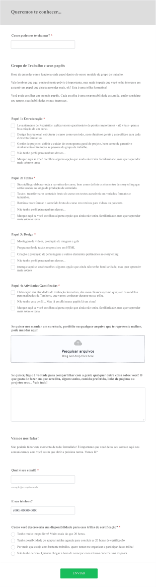 Inscrição Academia Tamboro