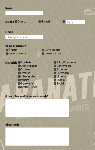 Inscrição Maranathá