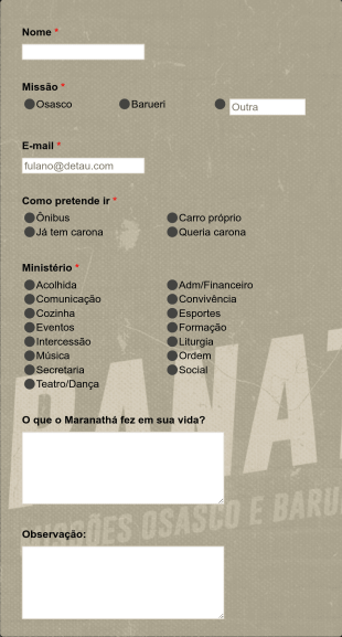 Inscrição Maranathá