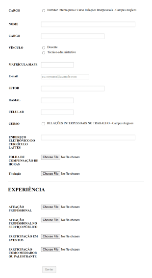 Inscrição UFERSA Form Template