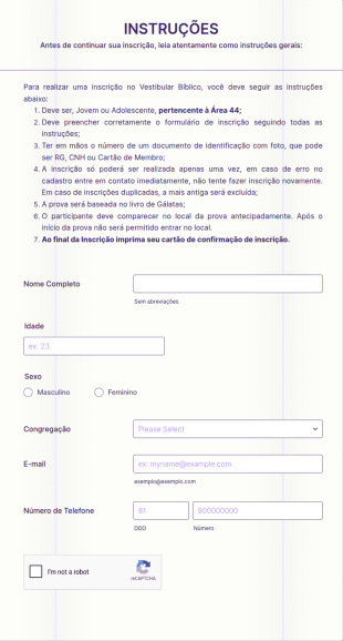 Inscrição Vestibular Bíblico
