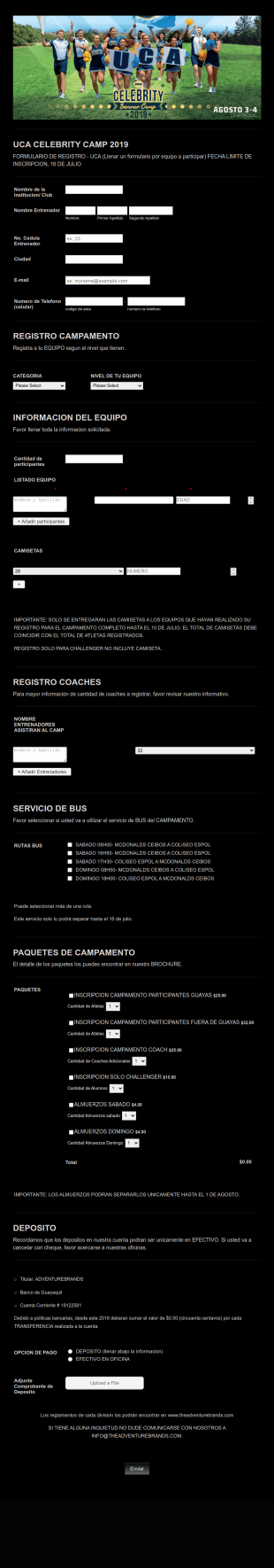Formulario Celebridad All Levels Form Template