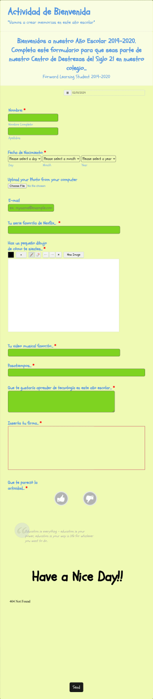 Inscripción A Centro De Destrezas De Colegio