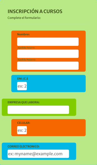 Inscripción A Cursos Form Template