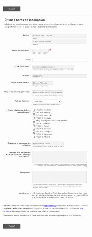 Inscripción A Evento De Festival Religioso