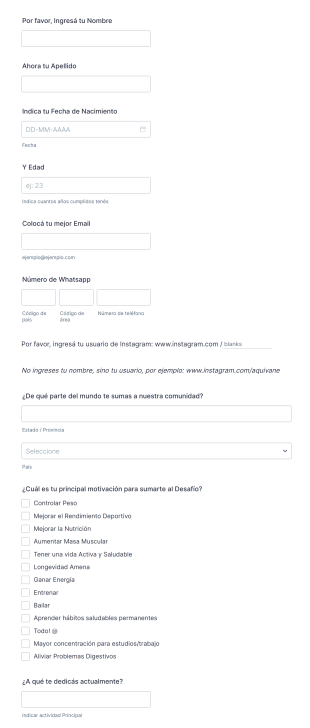 INSCRIPCIÓN AL DESAFIO 5D