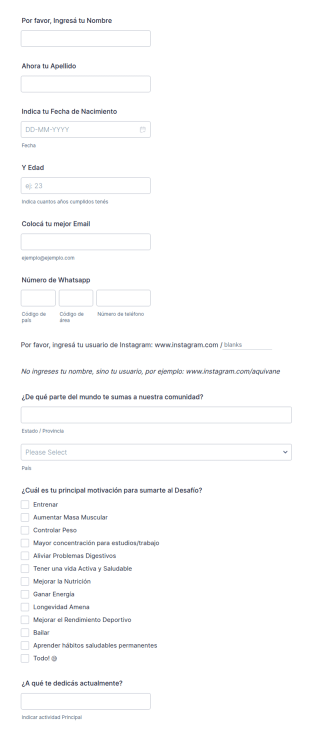 INSCRIPCIÓN AL DESAFIO 5D