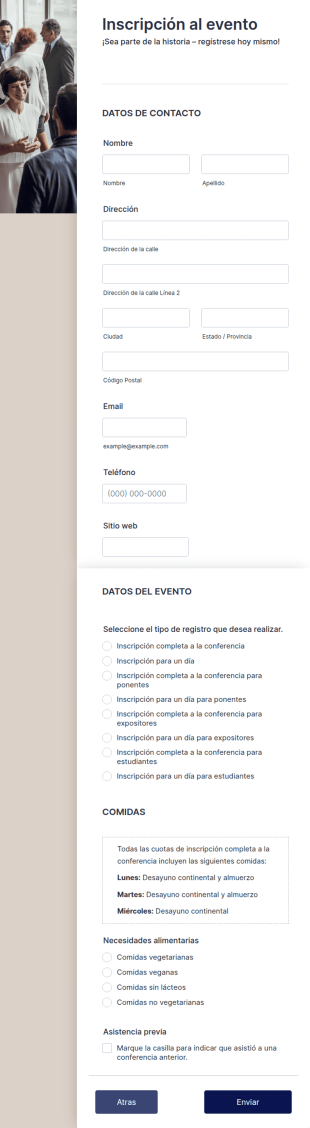 Inscripción Al Evento En Línea