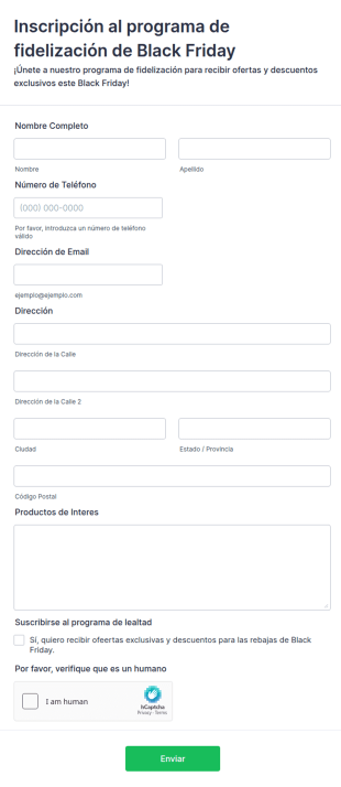 Inscripción Al Programa De Fidelización De Black Friday