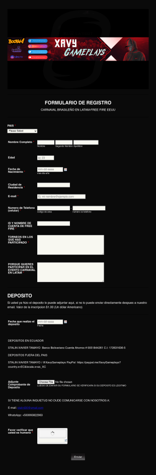 Inscripción Carnaval Brasileño En Latam Form Template