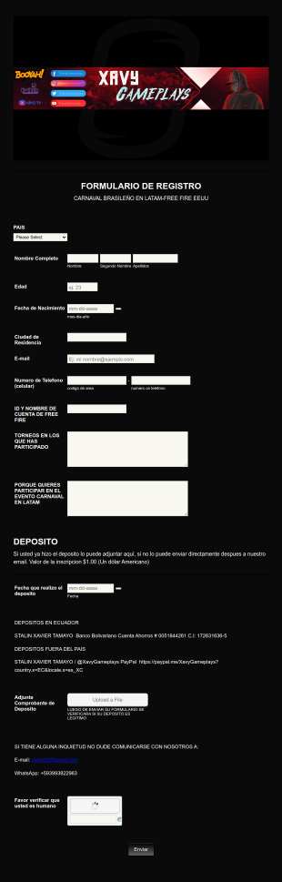 Inscripción Carnaval Brasileño En Latam Form Template