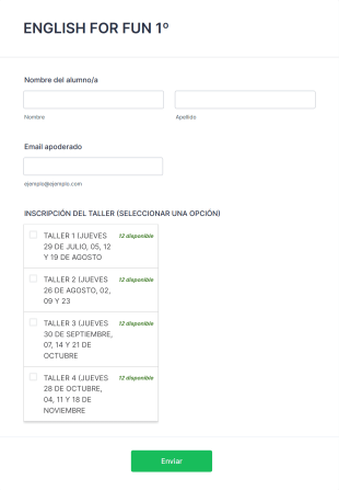 Inscripción Con Cupo