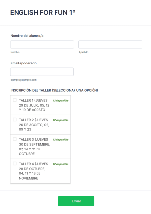 Inscripción Con Cupo