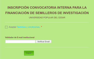 Inscripción Convocatoria Para La Financiación De Proyectos