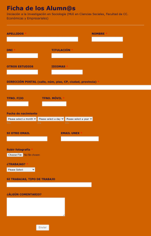 Inscripción De Alumnos En Trabajos De Investigación Form Template