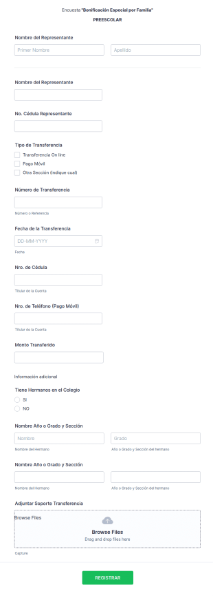 Inscripción De Estudiante Y Registro De Pago Cuota Escolar